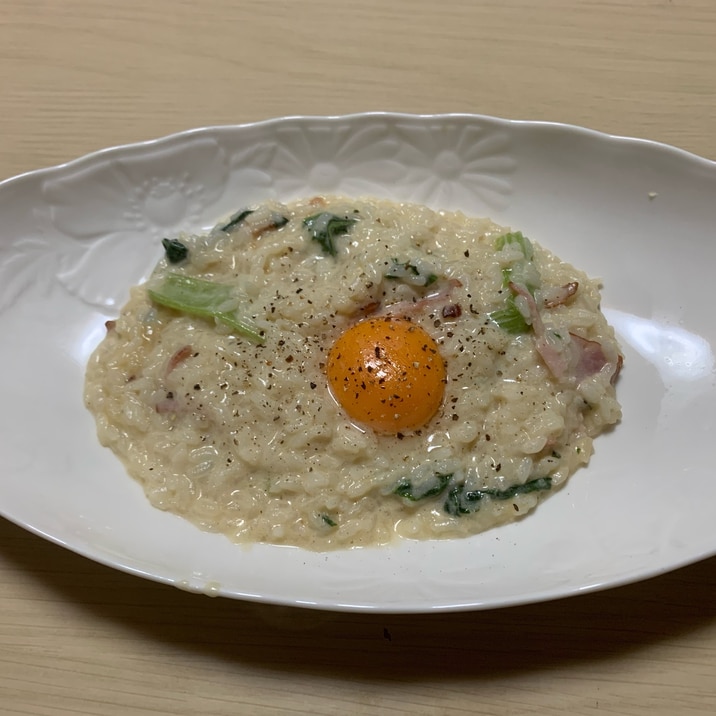 10分で作れる!簡単すぎる!カルボナーラ風リゾット